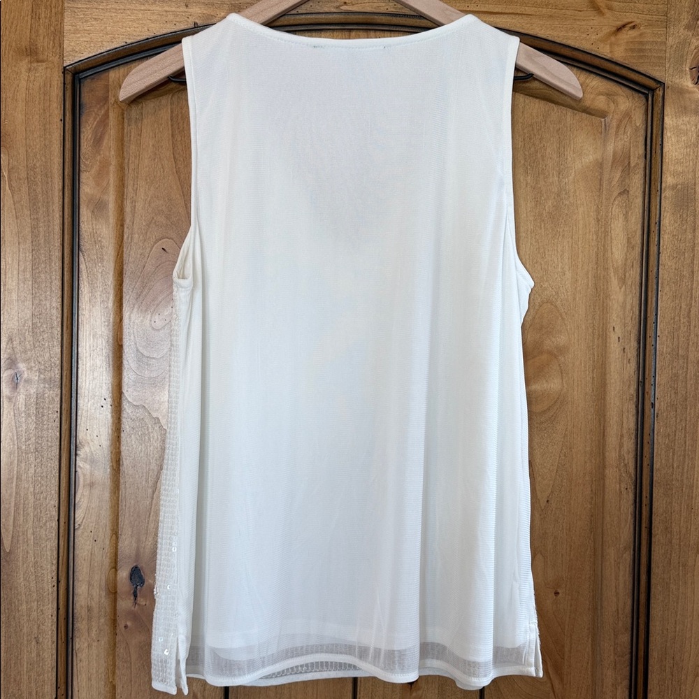 White House Black Market White Sequin Tank Top - Picture 6 of 6